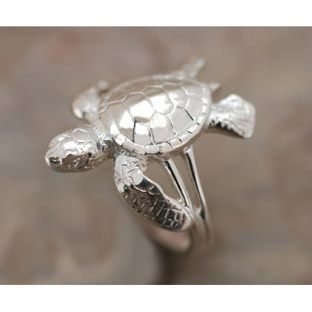 Sterling Silver Details about   Beautiful Sea Turtle Ring 